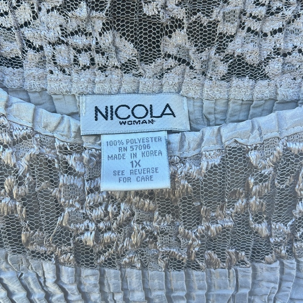 Nicola crinkle top size 1x lucent white - Picture 3 of 6